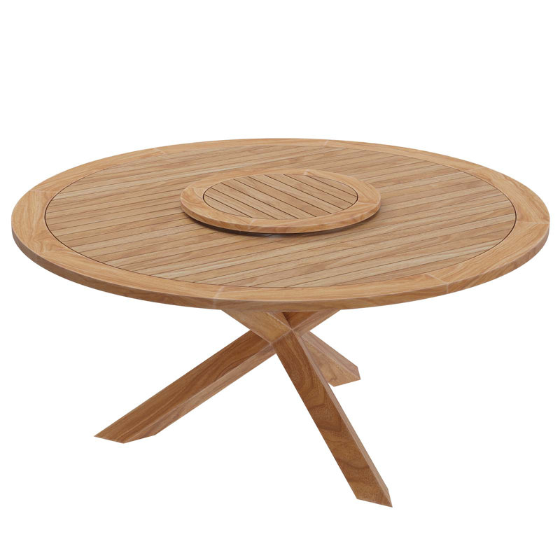 Wellspring 63" Natural Teak Wood Outdoor Dining Table