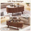 Table basse à plateau relevable avec rangement, table convertible cannelée moderne de 31,5 pouces avec compartiments cachés pour le salon-601928758