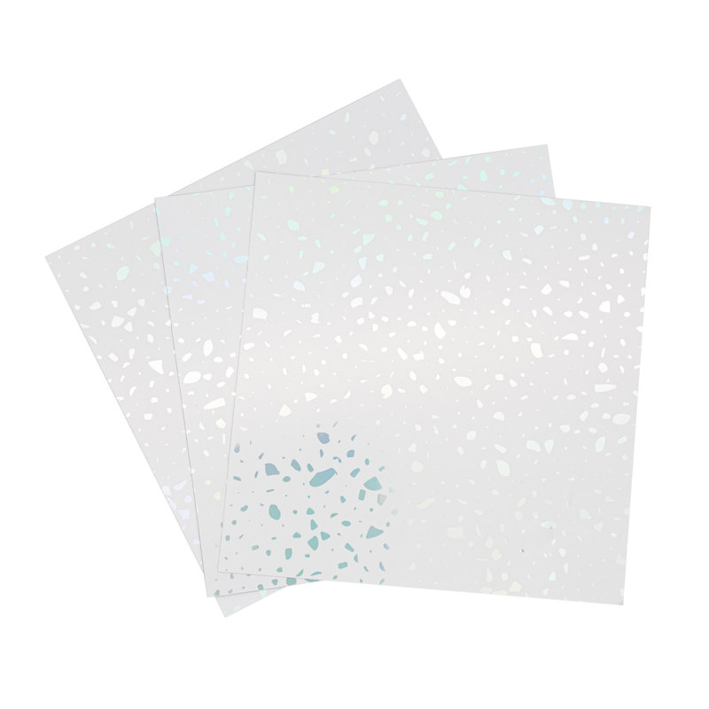 Edin Terrazzo Holographic Glitter Wall Tile Sticker Set - 15cm (6inch), White