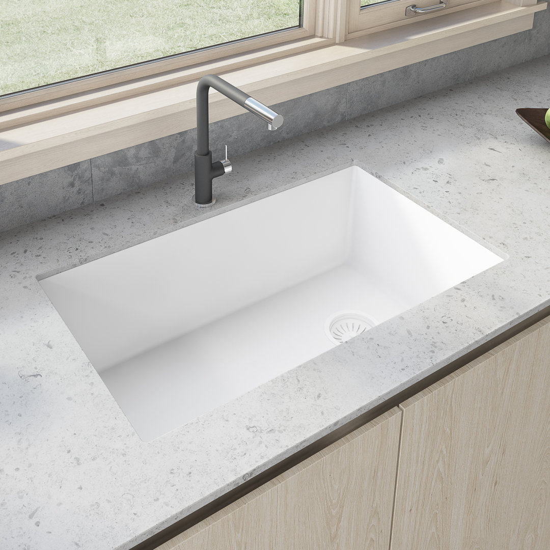 Ruvati 32 x 19 inch epiGranite Undermount Granite Composite Quartz Single Bowl Kitchen Sink  Ruvati 