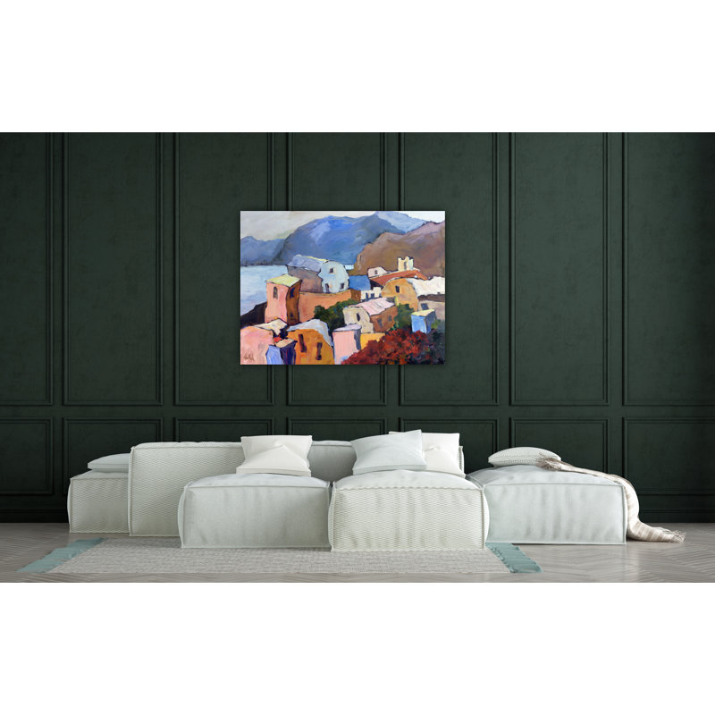 Greek Islands by John Beard - Artist Enhanced Canvas Print, Brown , 22" H x 26" W x 2" D