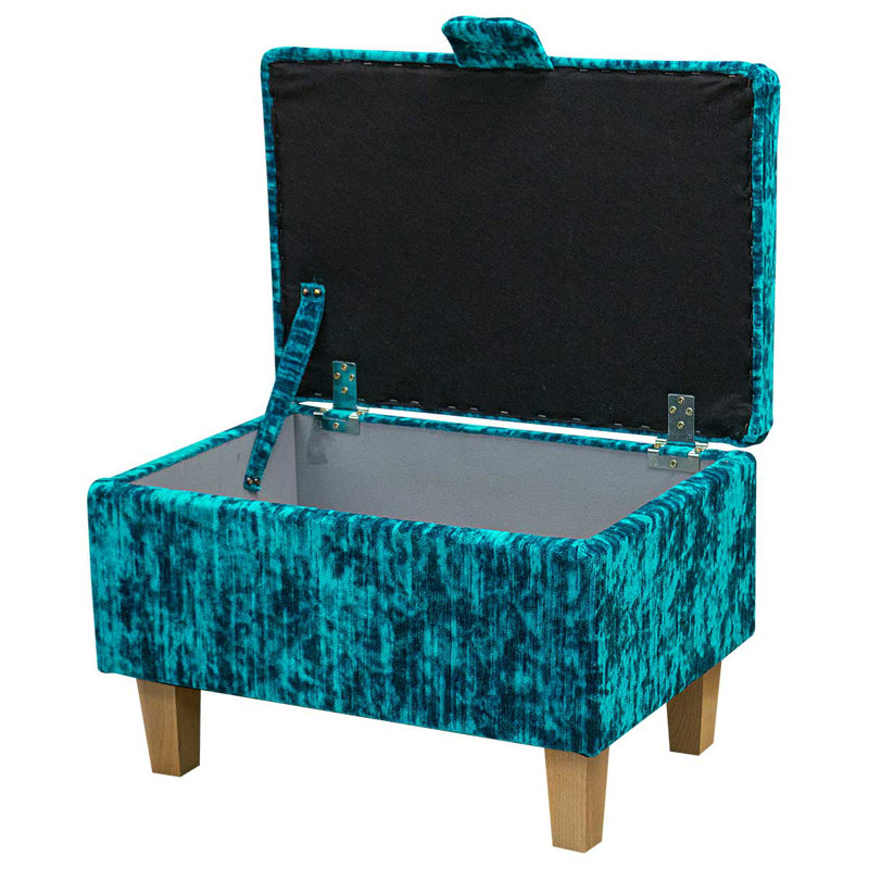 50.8cm Wide Rectangle Abstract Footstool Ottoman with Storage