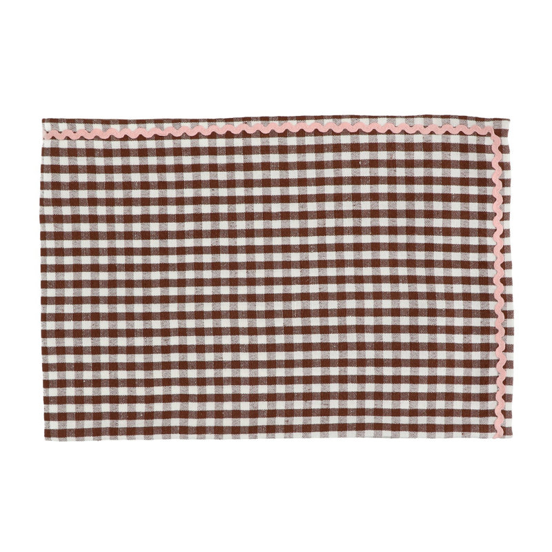 Olive Rust Linen Table Runner