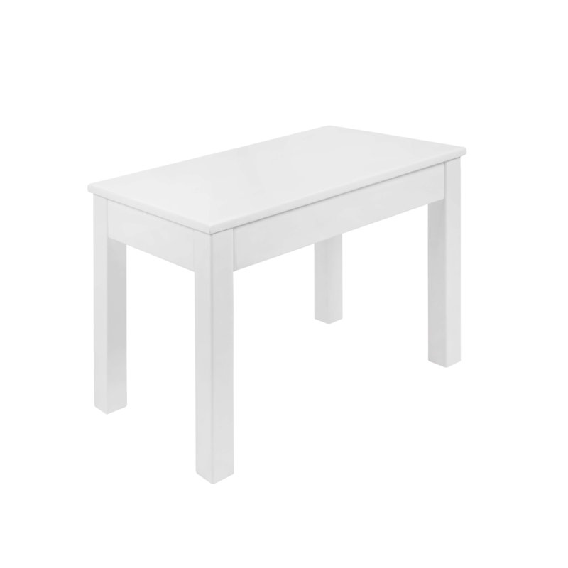Rosalynda Solid Wood Storage Bench, 45cm H x 70cm W x 35cm D, White