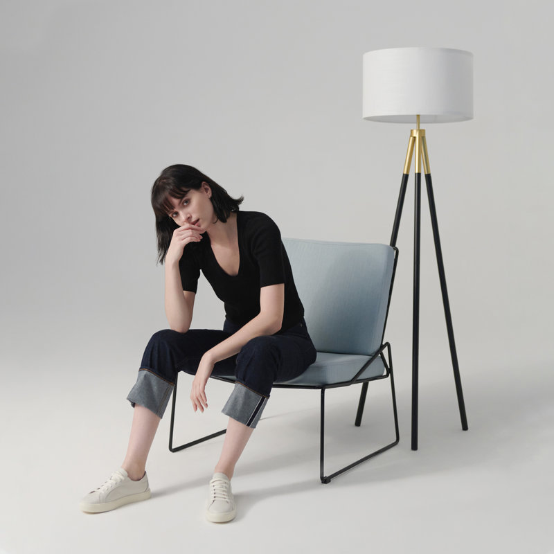 Sophia Smart Black & Gold Tripod LED Floor Lamp for Kids' Rooms