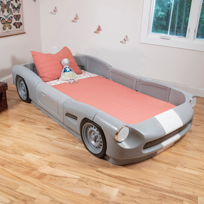 Step2 Toddler to Twin Size Children’s Roadster Car Bed Frame, Gray
