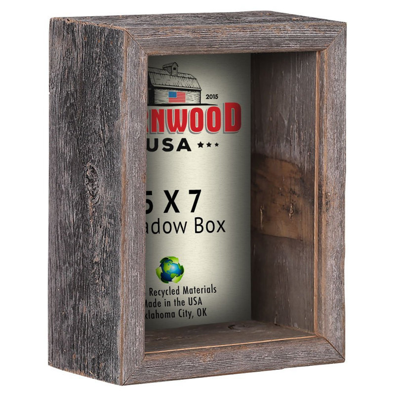 Laraine Weathered Gray Wood Matte Shadow Box Picture Frame, 5" x 7"