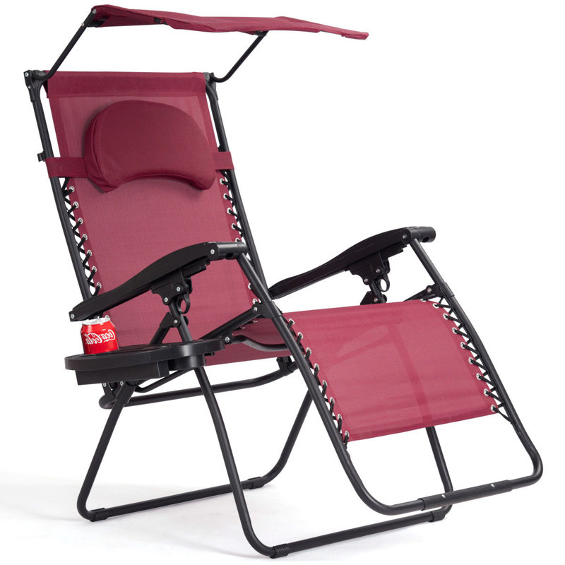 Kalobe Outdoor Metal Chaise Lounge, Wine