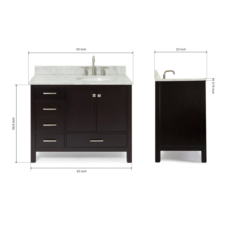 Ensemble de meuble-lavabo simple 43 po Flynt, Espresso