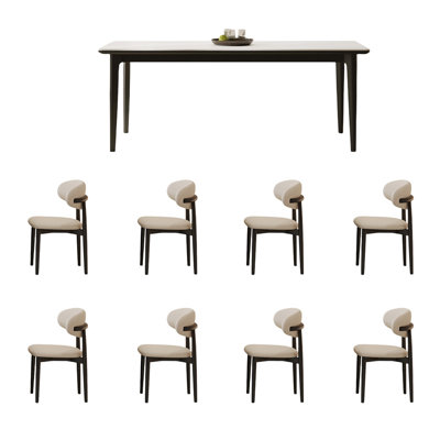 Luxury Ash Wood Table and Chair Collection