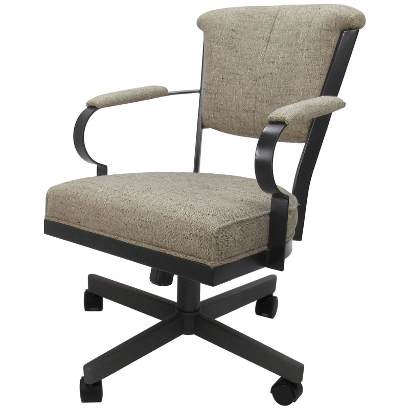 Miami Metal Dining Caster Chair - Driftwood, Black