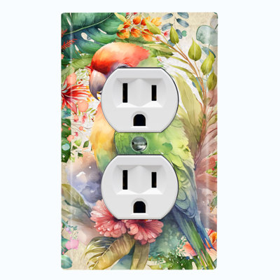 Copper Rust Patina Teal Print 1 - Gang Duplex Outlet Standard Wall Plate