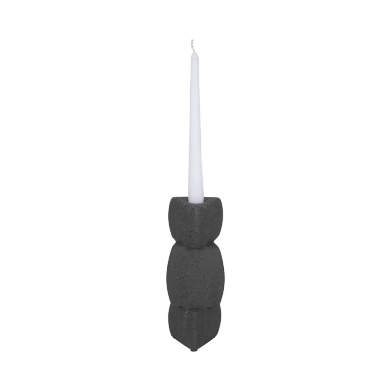 Candlestick Candle Holder, 9" H x 4" W x 4" D, Black