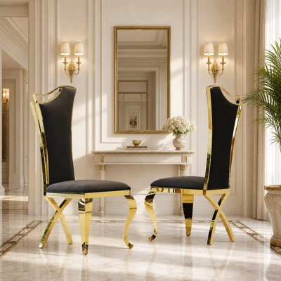 Ensemble de 2 chaises de salle à manger en velours de luxe