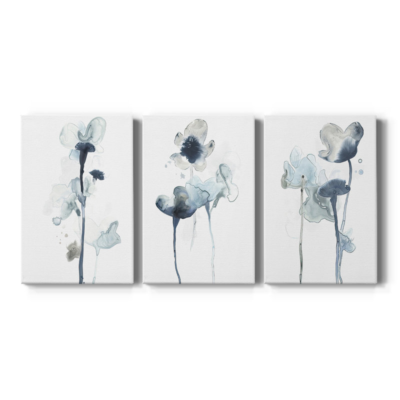 3 pièces - Toile tendue sur mesure galerie d'art d'UA CH - Midnight Blossoms I, H 18 po x l 36 po