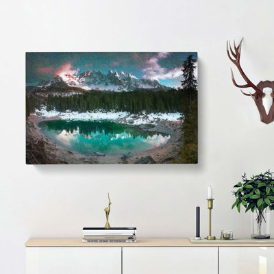 Lago Di Carezza In Italy - Wrapped Canvas