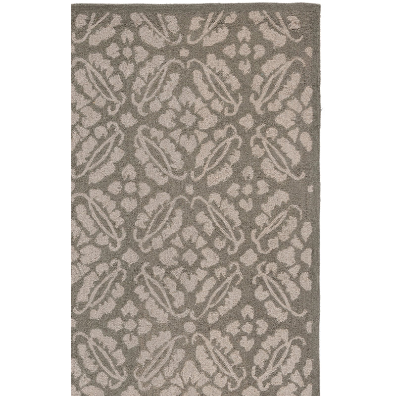 Tapis géométrique en laine crocheté à la main Baytown, Rectangle 2 pi 6 po x 4 pi