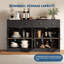 Buffet de 55,1 po avec rangement, table de buffet avec 2 tiroirs et 4 portes en acrylique, bar en bois avec tablettes réglables pour la cuisine, la salle à manger et le salon-1196321451