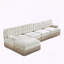 Canapé Chesterfield 135 en L en velours avec jupe à pampilles-940351154