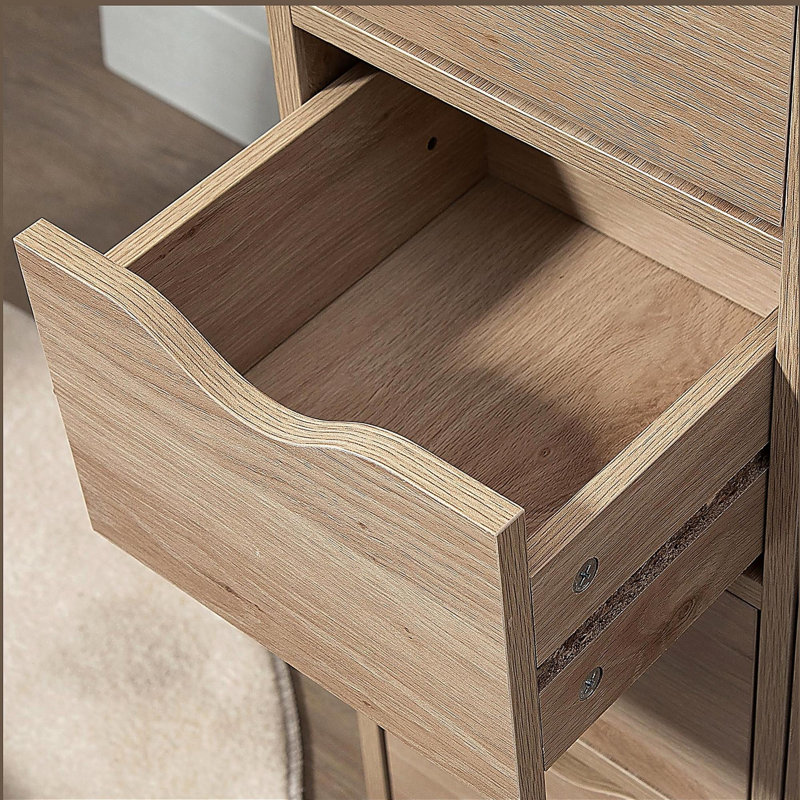 Armoire de rangement pour salle de bain avec 4 tiroirs et porte