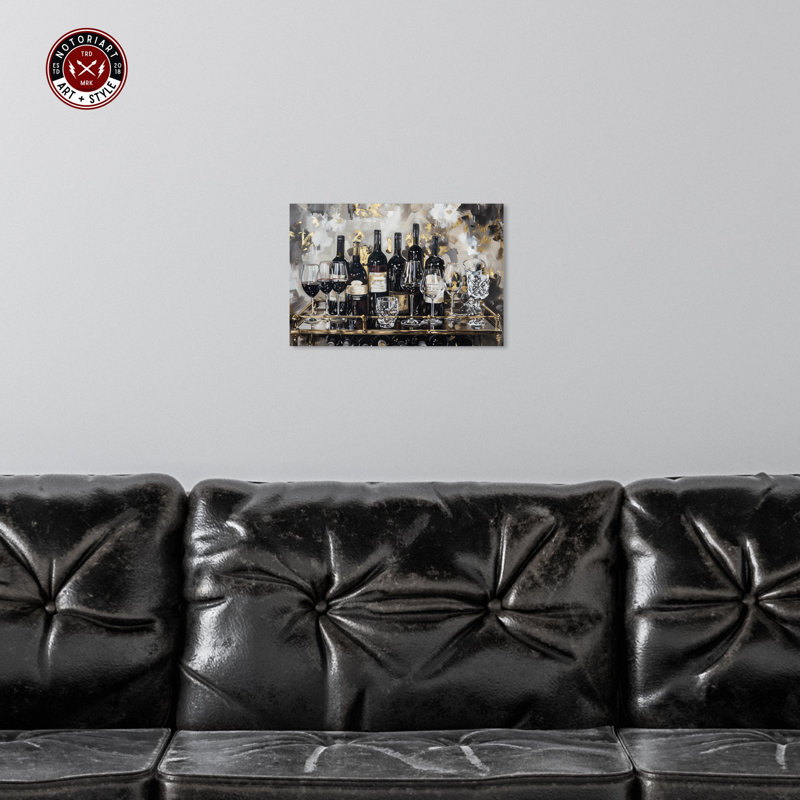 Notoriart Now Serving Champagne, Toile tendue, H 10 po x l 15 po
