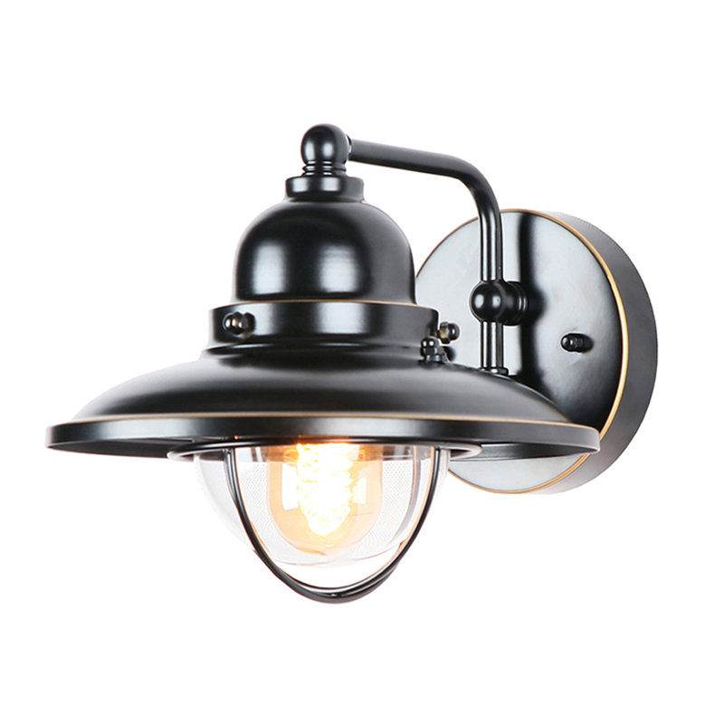 Applique murale 1 lumière en noir impérial, H 9,75 po x l 7,2 po x P 7,2 po