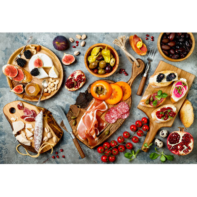 Appetizers Table by Sveta_zarzamora - Wrapped Canvas Print