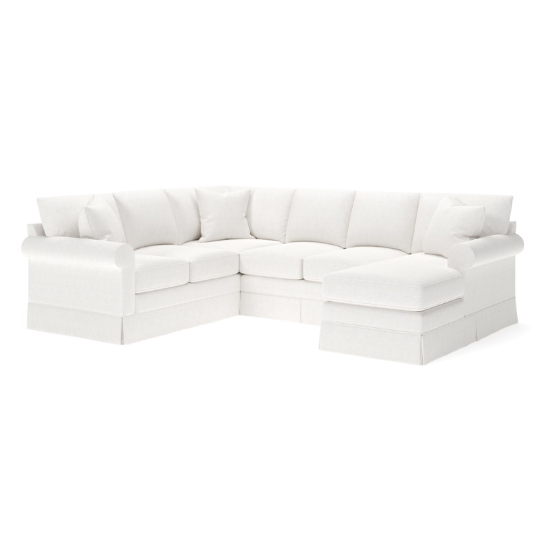 Friedman Upholstered U-Shaped Sectional, Right Hand Facing, Nomad Snow Crypton® Chenille