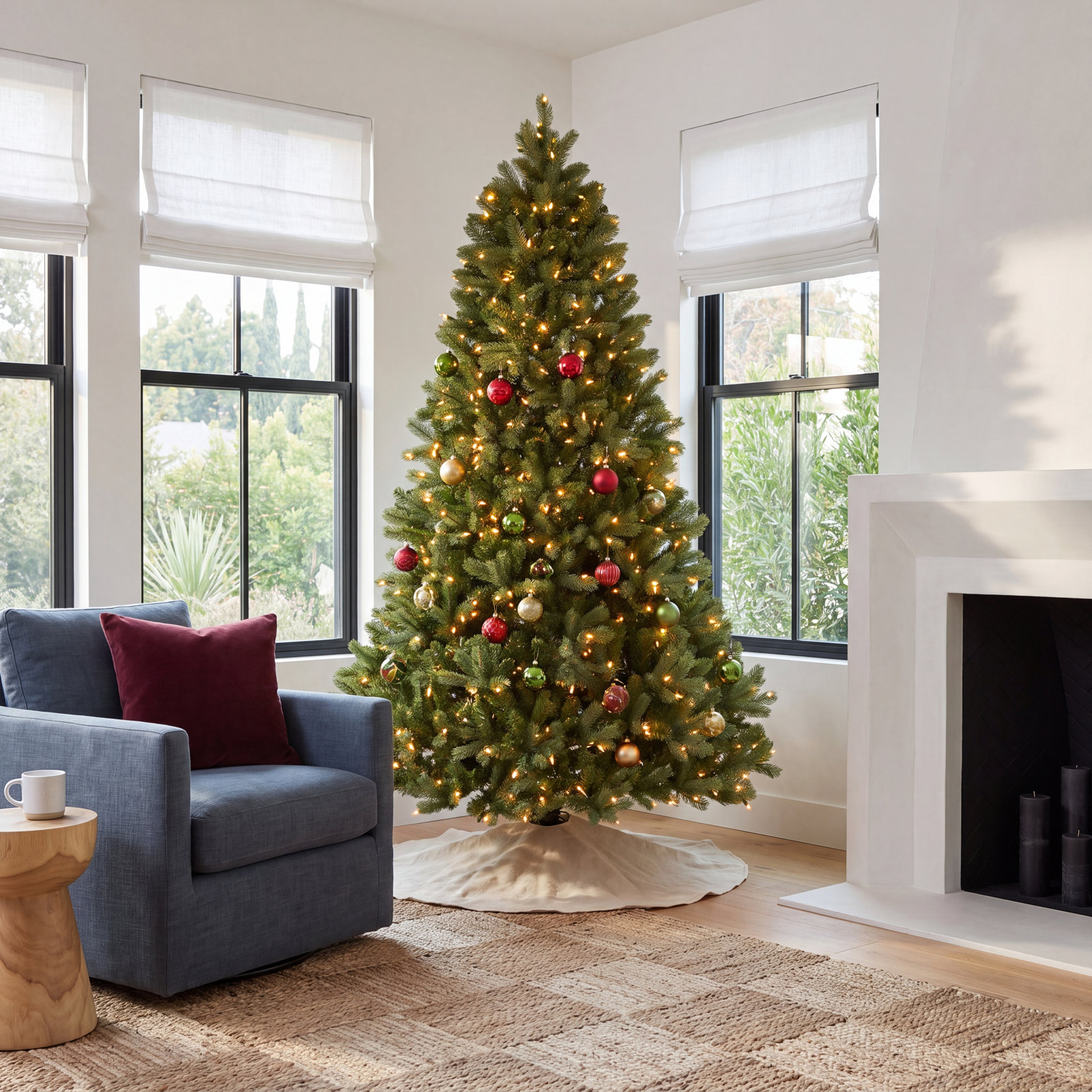 10' Pre-Lit Fir Christmas Tree - The Holiday Aisle®, 7.5' H x 59" W, Pre-Lit