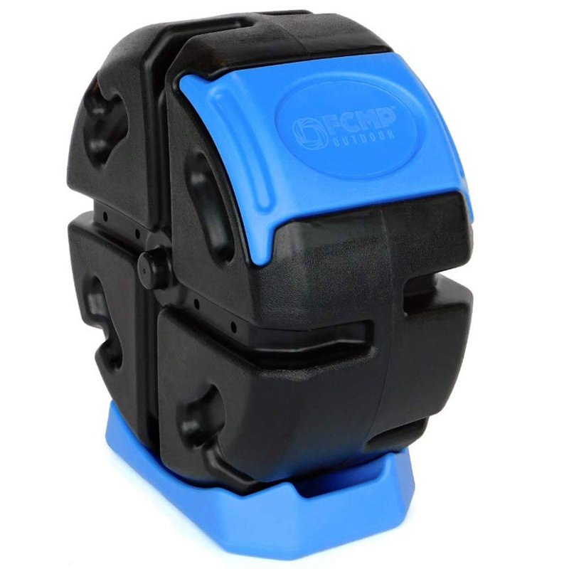 Poubelle à roulettes en plastique FCMP, Bleu