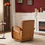 Fauteuil de détente pour une personne, fauteuil d'appoint pivotant, brun