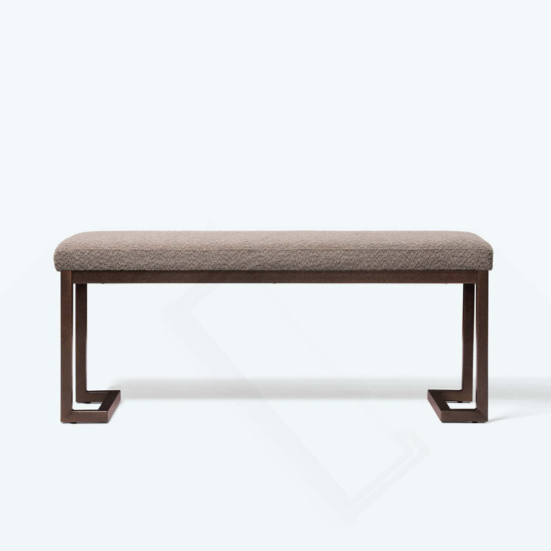 Banc rembourré moderne avec structure en métal, banc d'intérieur pour entrée, couloir, salon, salle à manger, chambre à coucher, moderne et décoratif