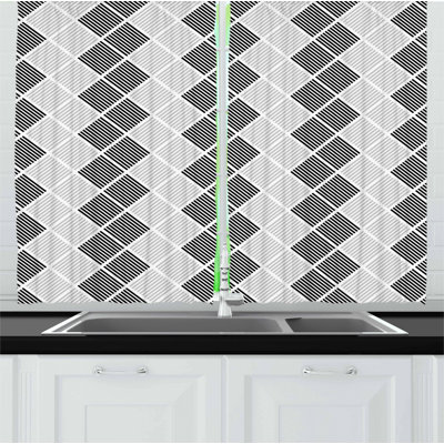 Geometric Tailored Kitchen Curtain