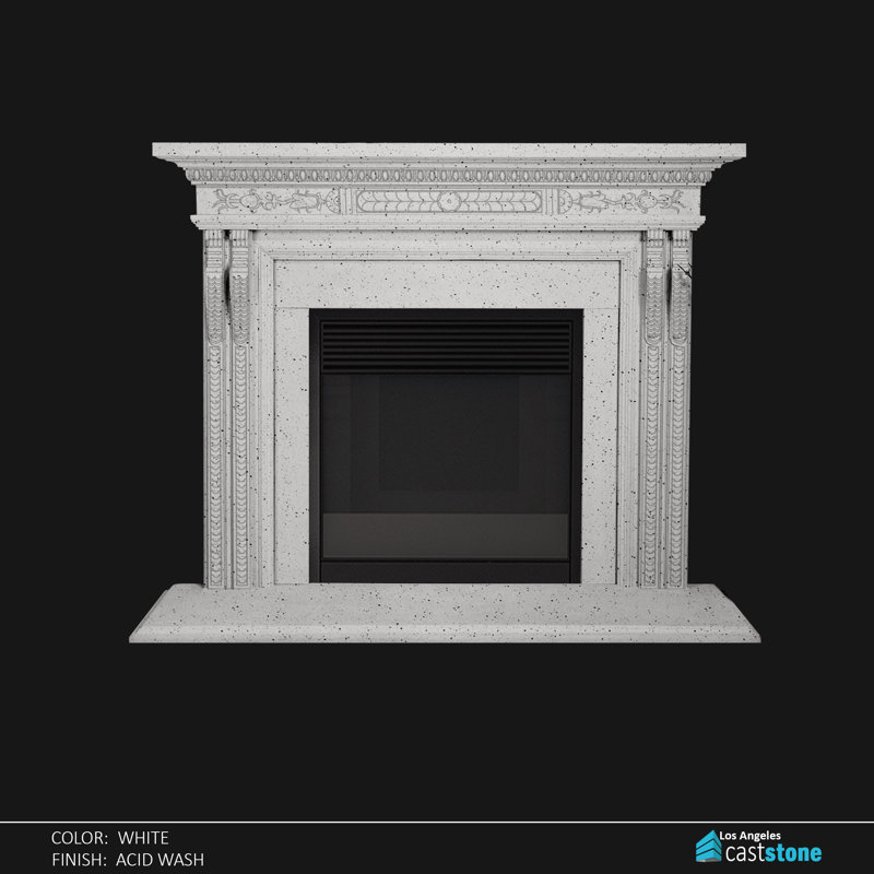 Ferona Fireplace Surround, White Acid Wash