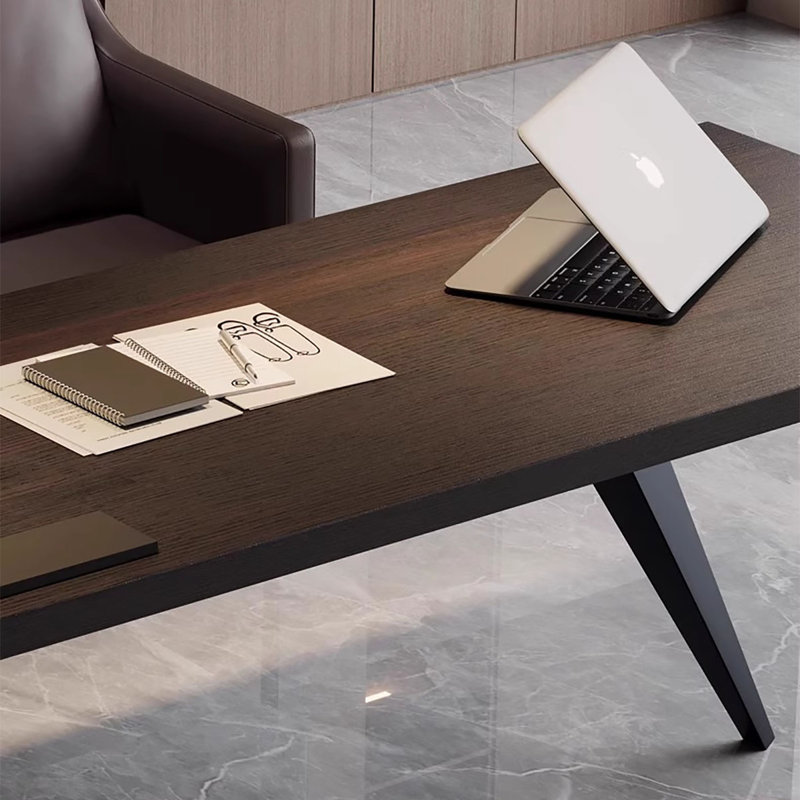 Italian Minimalist Solid Wood Desk, 29.5" H x 78.7" W x 27.6" D