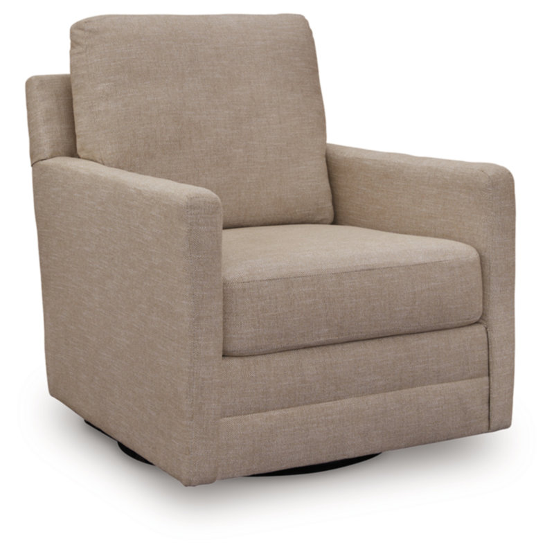 Freybourne Next-Gen Nuvella Swivel Accent Chair, Beige