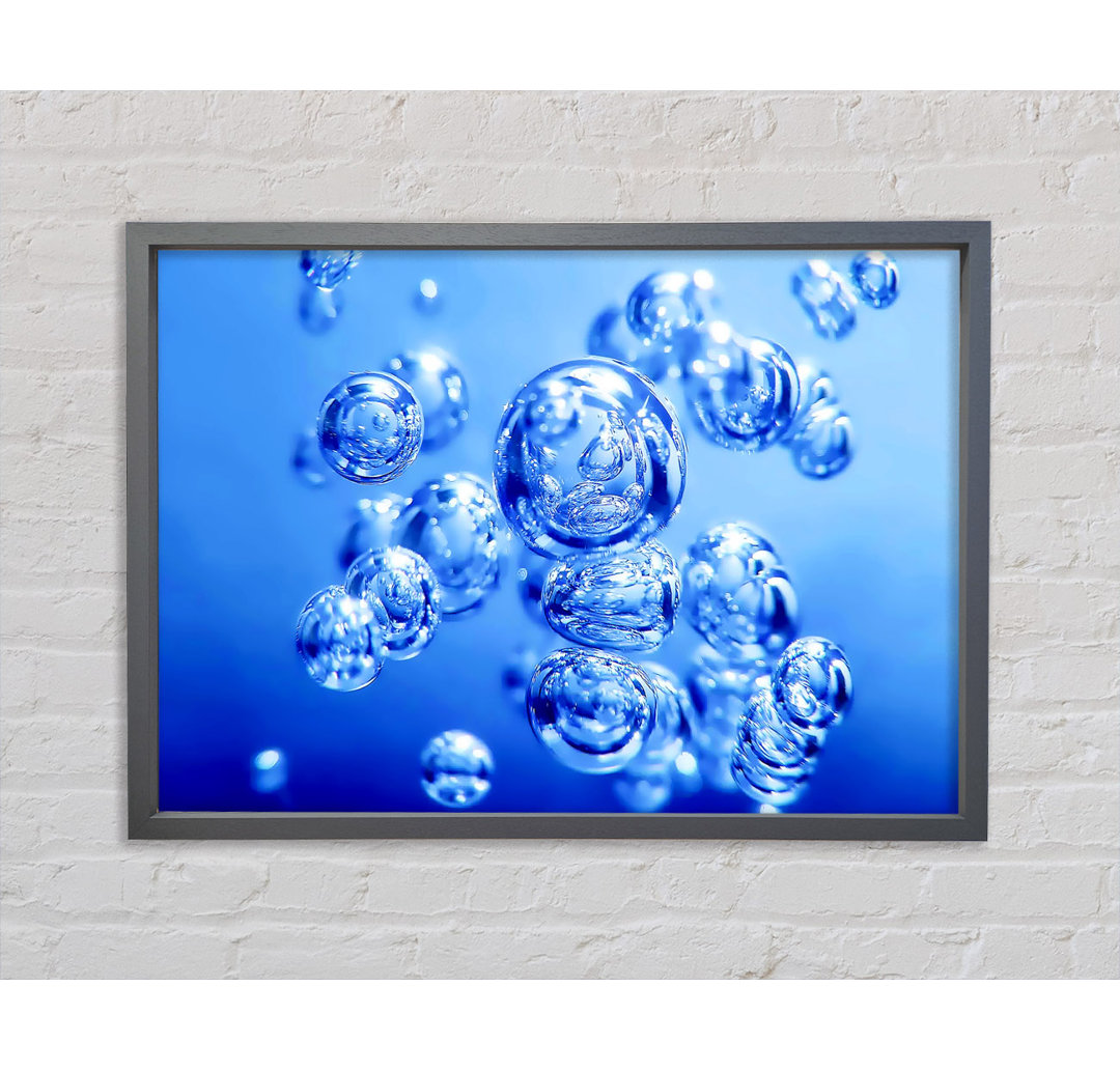 Liquid Blue Bubbles - Einzelbildrahmen Kunstdrucke auf Leinwand