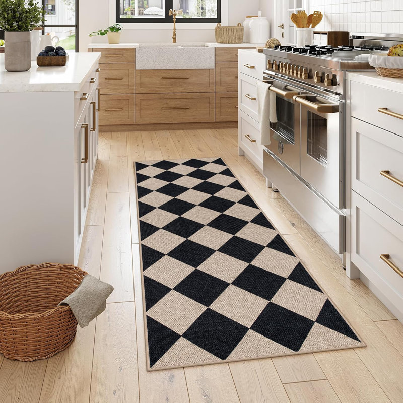 Vilena Herringbone Pattern Washable Area Rug - Chic Textured Design for Living Room, Bedroom, or Entryway Decor