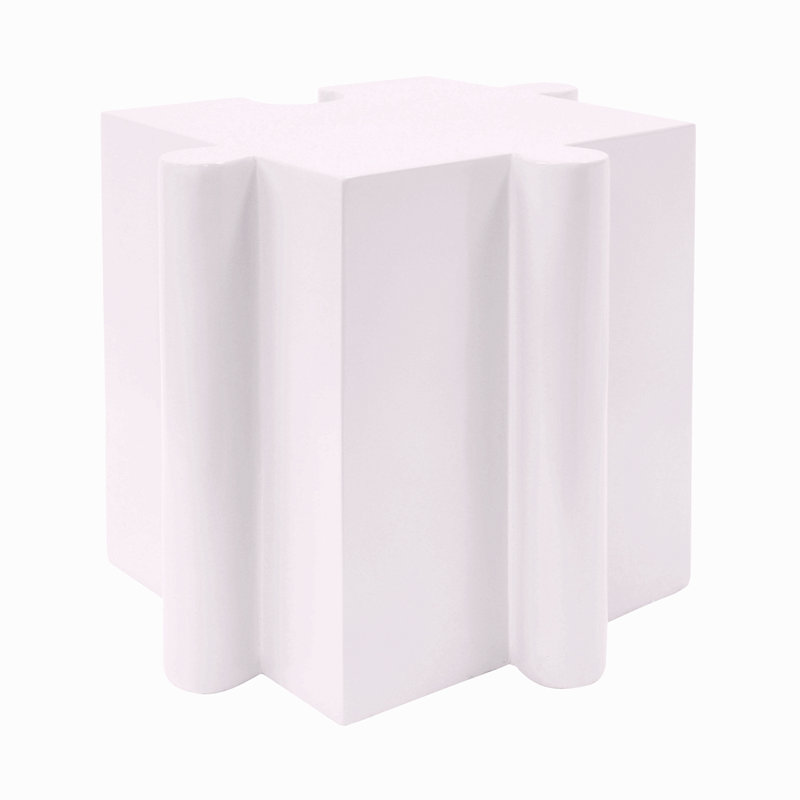Ensemble de 3 tables d'appoint Kgogan, Ensemble de 3, H 17,75 po x l 15,5 po x P 15,5 po, Blanc