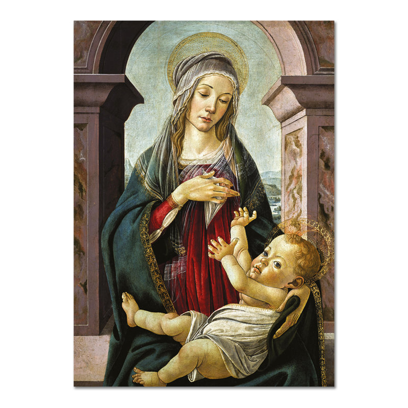 Madonna col Bambino Davanti alla Finestra by Sandro Botticelli - Rectangle Print on Canvas, 100cm H x 70cm W