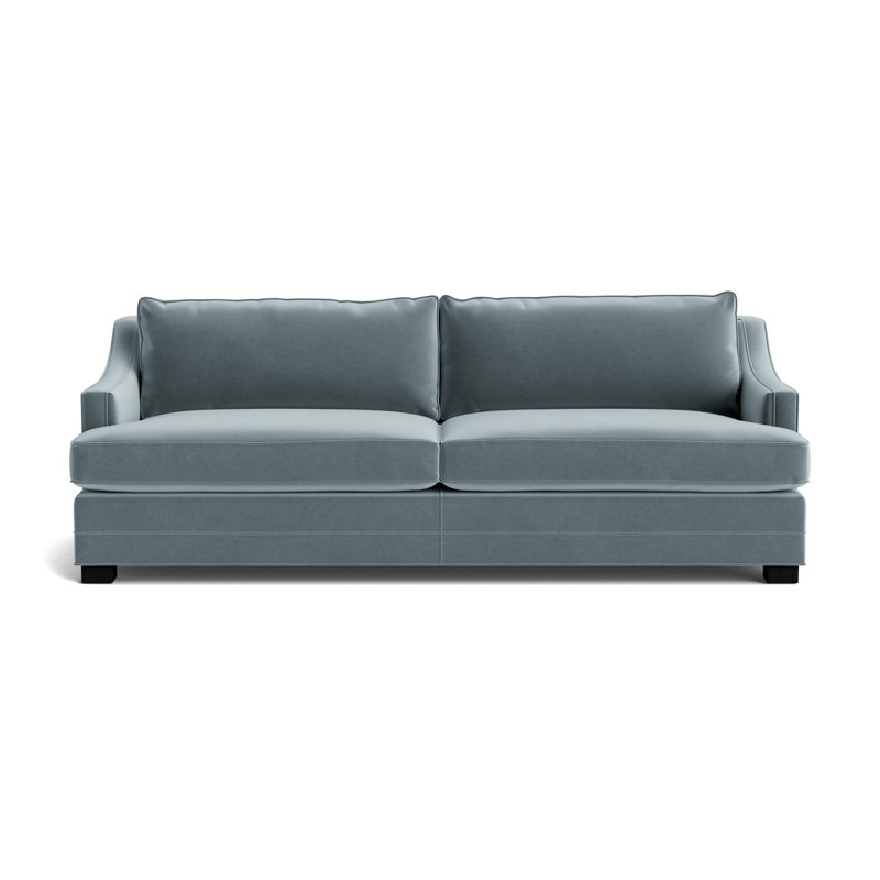 Keaton Slope No Nail 84 Sofa, Performance Velvet - Harbor, Black