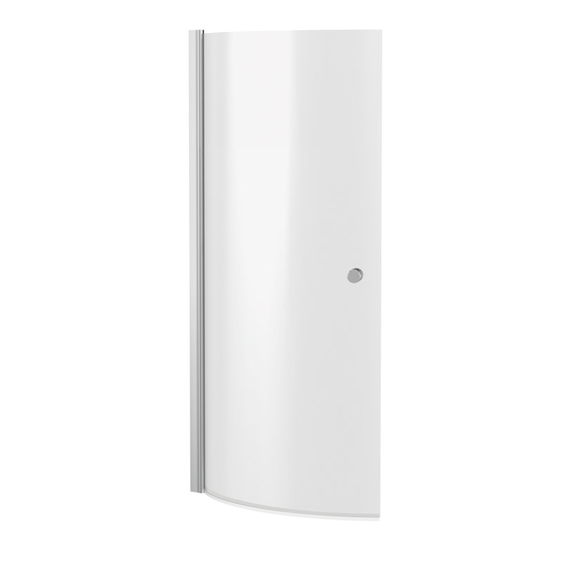 Pacific 720mm W x 1435mm H Hinged Semi-Frameless Tub Door with Clear Glass, Knob