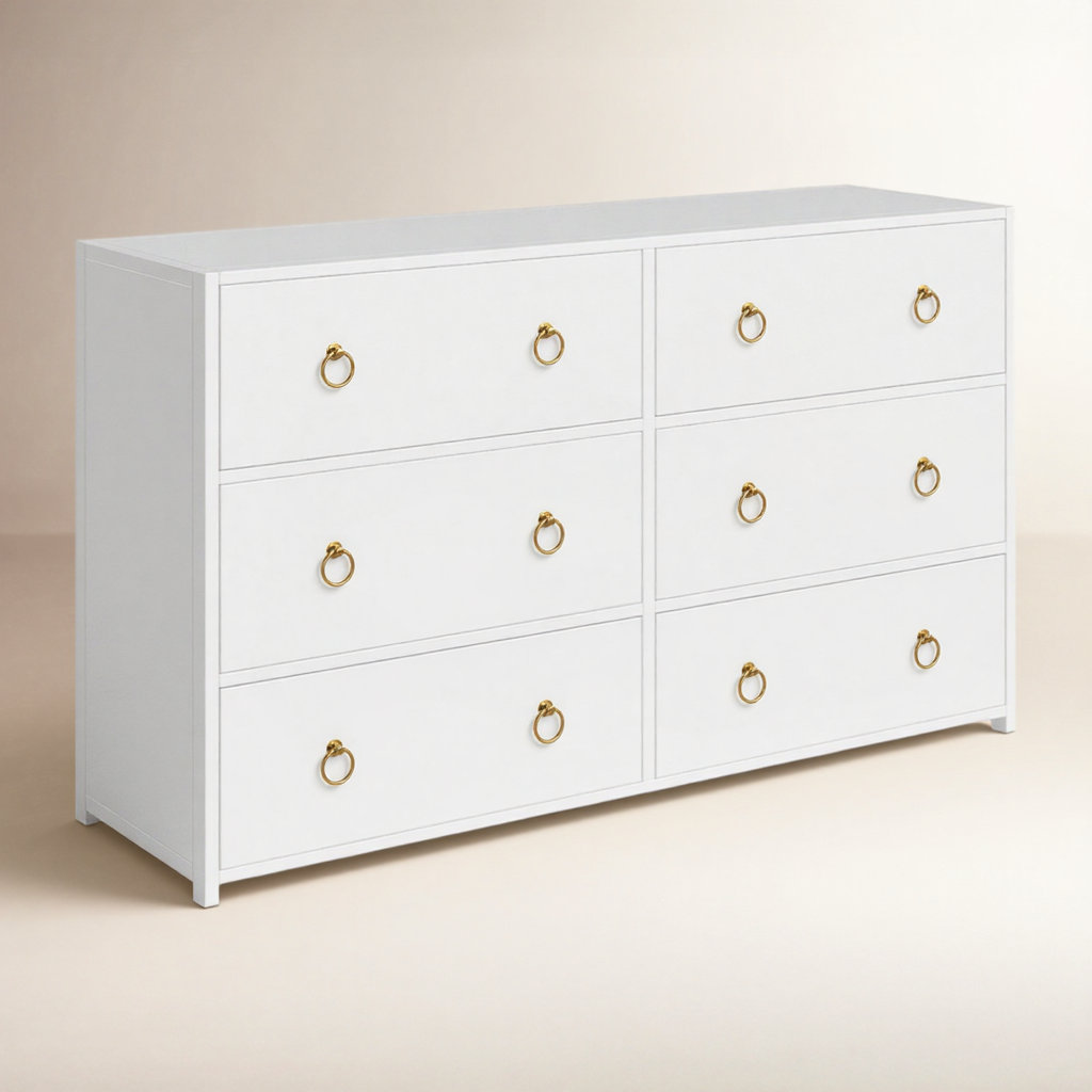 Elin 60" Acacia Dresser, White