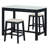 Modern Bar Dining Table Set With Storage Drawers And Padded Stools-105849878