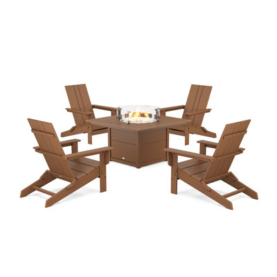 Foldable Outdoor Adirondack Chair With Table