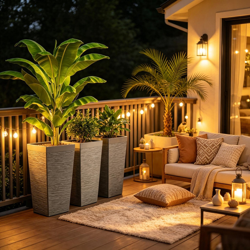 Jardinières coniques empilables, jardinières d'extérieur 3 pièces, grandes jardinières, jardinières de jardin (seulement 3 jardinières)