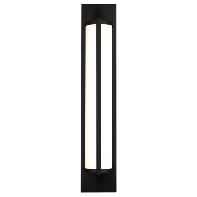 Applique murale à DEL intégrée noire de 61 cm (24 po) pour salle de bain, DEL haute luminosité écoénergétique, 350 lumens, 20 W, 3 températures de couleur au choix, intensité variable, diffuseur en verre sérigraphié, installation facile.