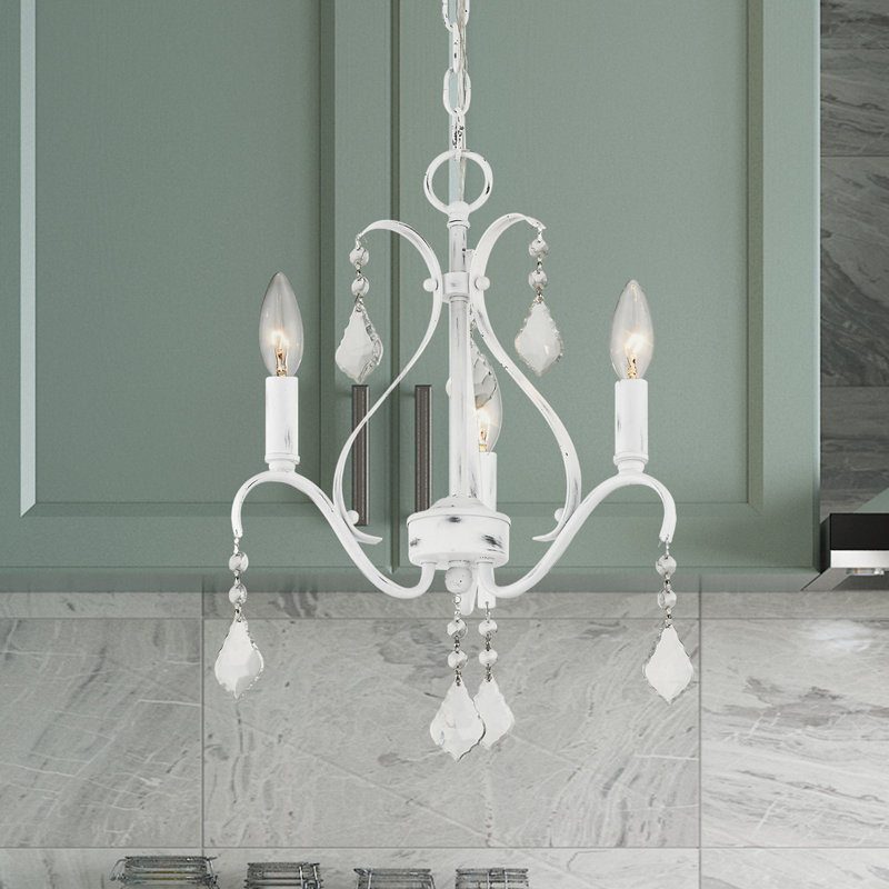 Maines 3 - Light Candle Style Classic Chandelier with Crystal Accents
