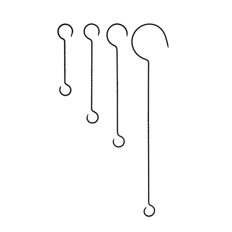 Black Metal 24-Inch Hook Extenders, Set of 2