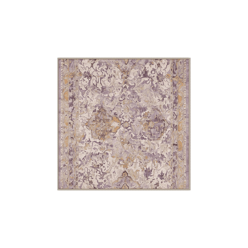 Tapis beige lavable à la machine, Carré 7 pi